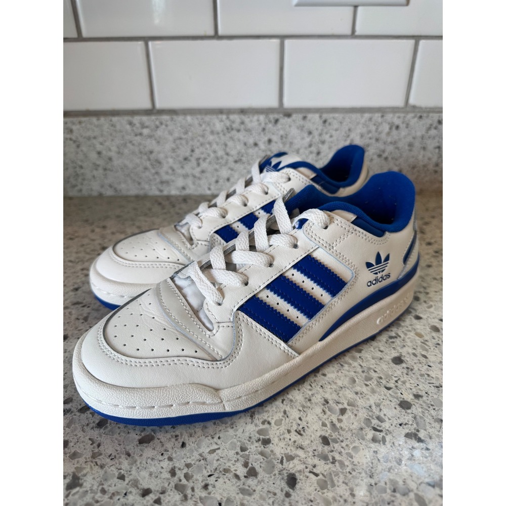 Adidas Originals Forum Low White Royal Blue Leather Sneakers Womens 6